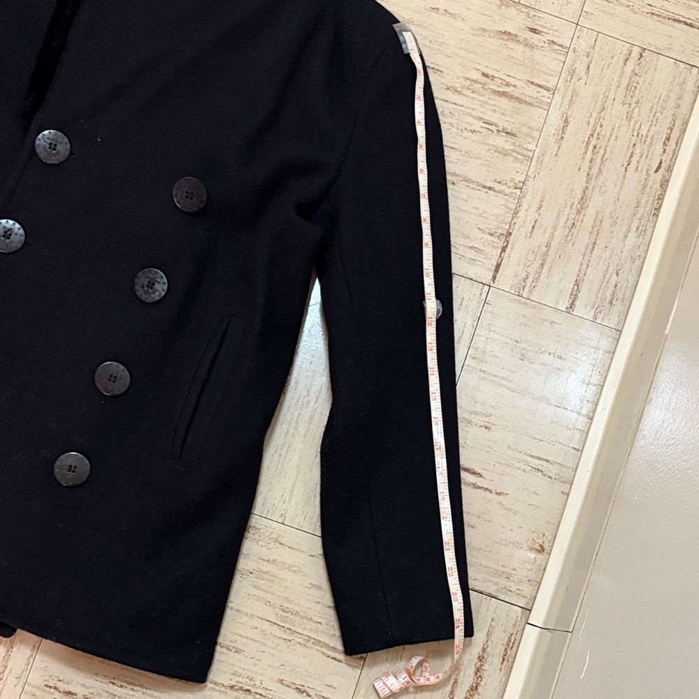 Men's Black Double-Breasted Coat - Picture 15 of 15